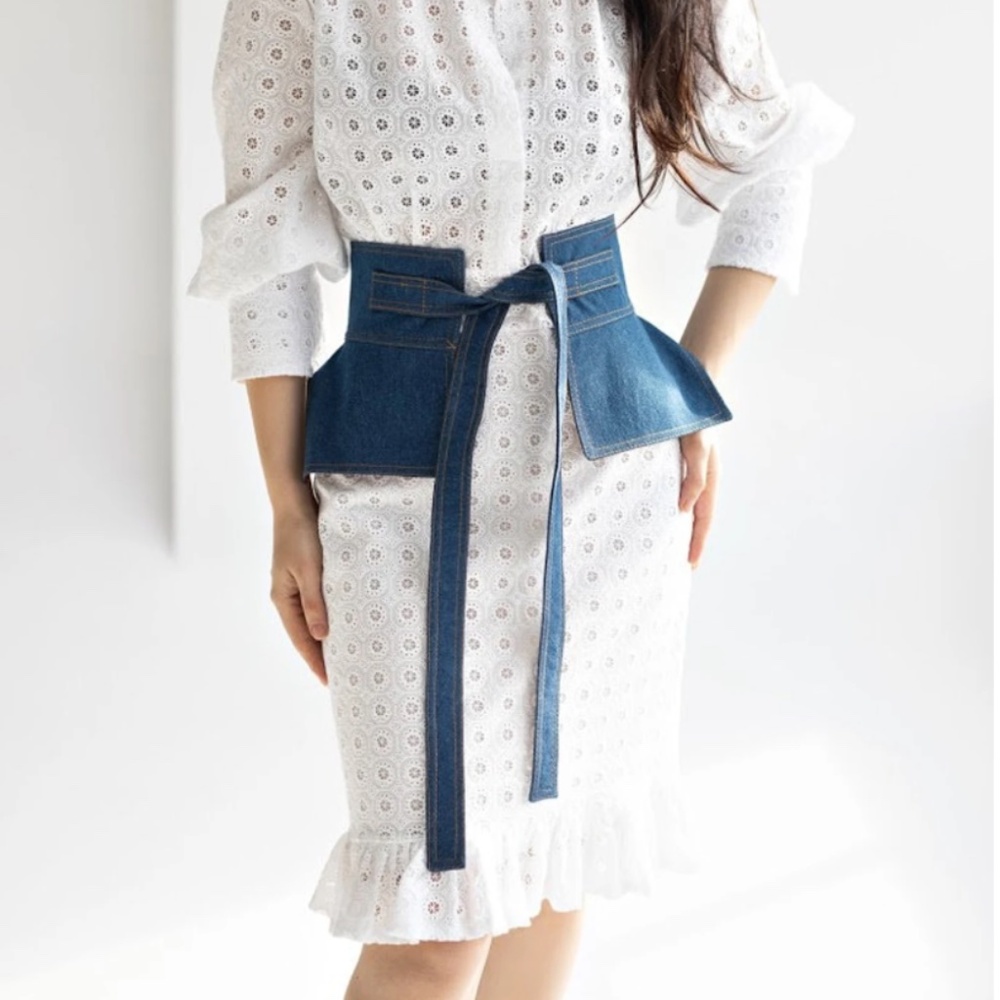 Denim Jeans belt skirt, Skirt Corset Belt, Wrap Belt, Waist Belt XXL,16, 18, 20